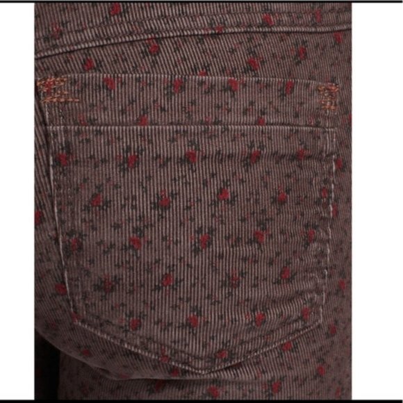 Free People Ditsy Floral Corduroy Skinny Jean - Picture 6 of 7